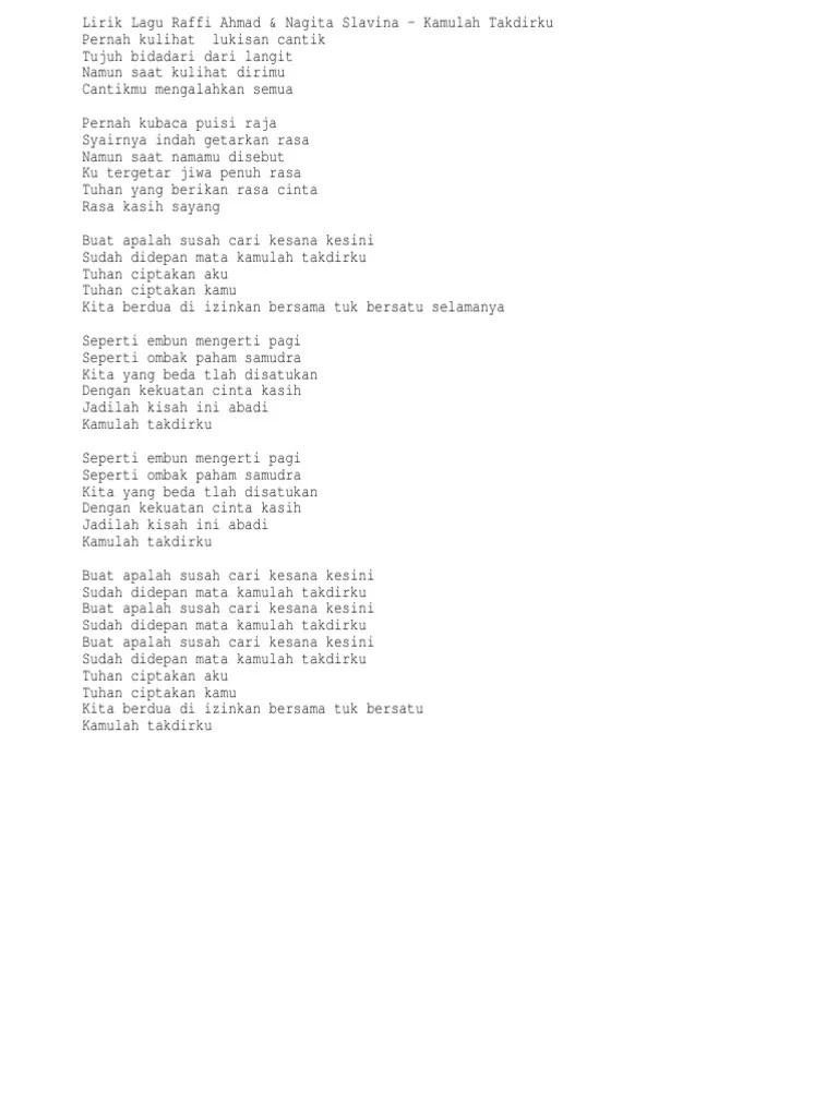 Lirik ku jatuh cinta oleh raffi ahmad feat. Lirik Raffi Pdf