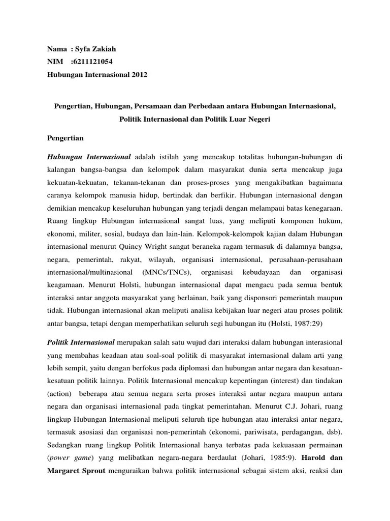 Jelaskan Pengertian Politik Luar Negeri Indonesia Dalam Menjalin Hubungan  Internasional