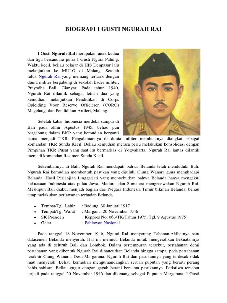 Biografi I Gusti Ngurah Rai | PDF
