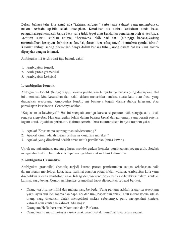 Kalimat Ambigu | PDF
