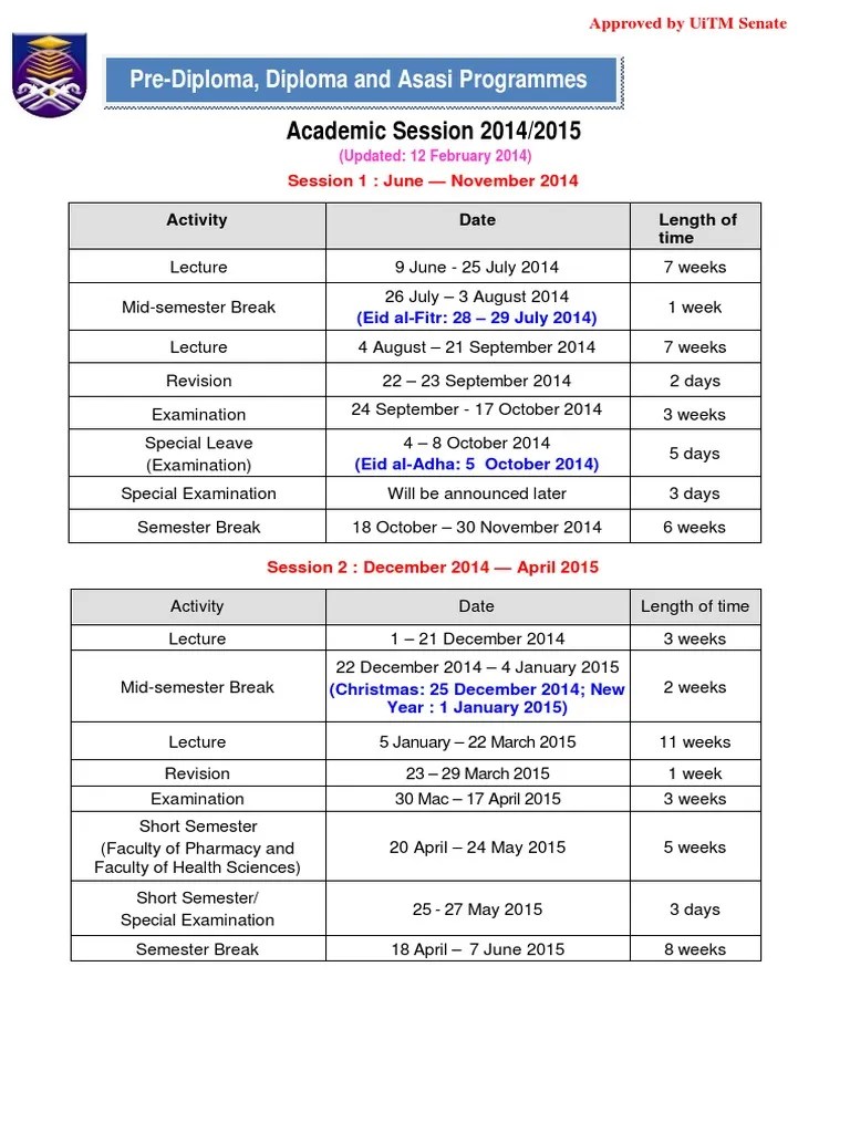 Keputusan program cat (ac150) dan acca (ac551) sesi 2 2019 boleh disemak mulai 27 … Academic Calendar Uitm Gordoncxt