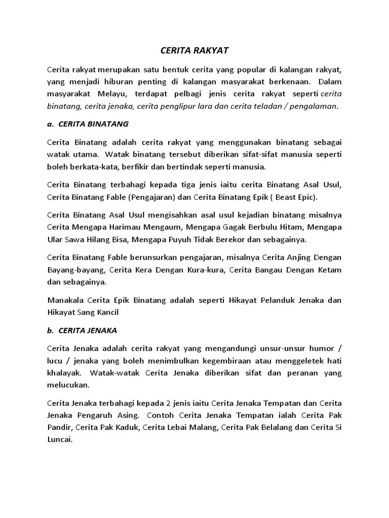 Cerita jenaka merupakan sejenis cerita rakyat . Cerita Rakyat Pdf