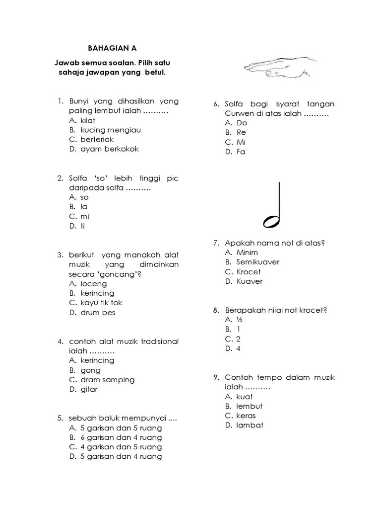 Solfa doremi online exercise for tahun 4. Muzik T6 Bahagian A Pdf