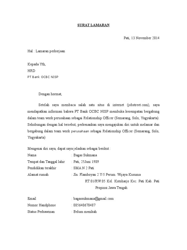 Contoh lamaran kerja bank bri, loker bank bri, recruitment bri 2015, bri juni 2015, recruitment bank . Surat Lamaran Pdf