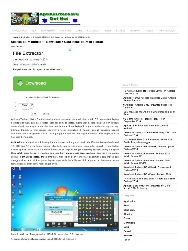 Saya hanya ingin membagikan link download untuk aplikasi bbm atau blackberry messenger untuk os android yang masih. Aplikasi Bbm Untuk Pc Pdf