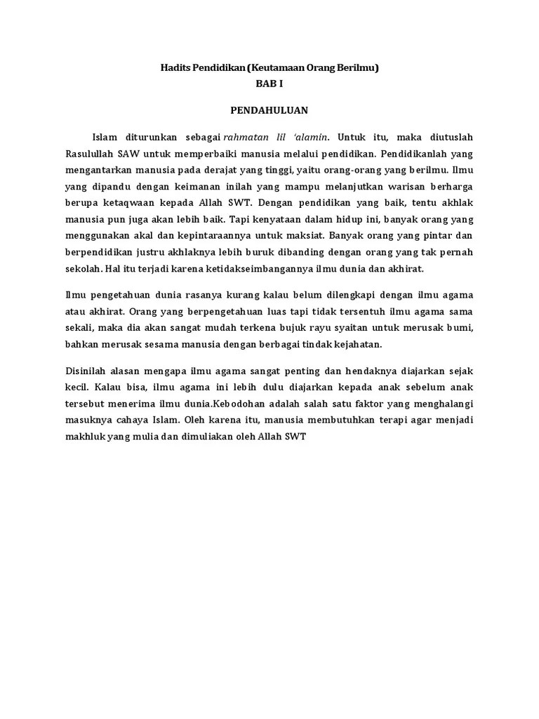 Hadits Pendidikan | PDF