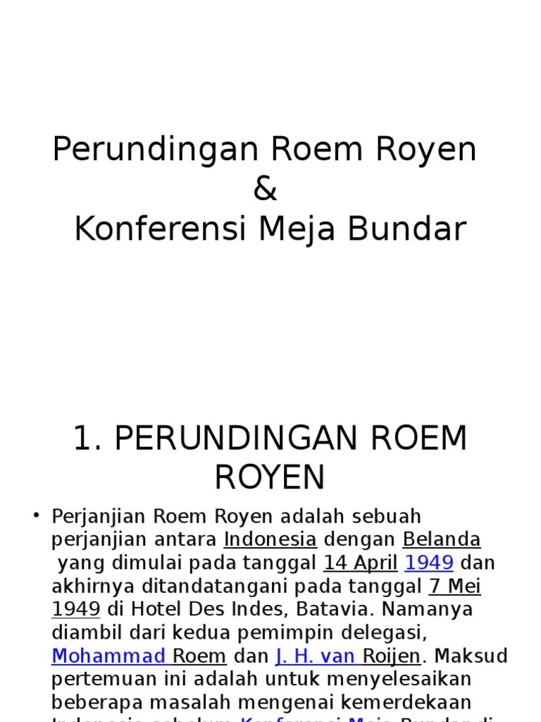 Perundingan Roem Royen | PDF