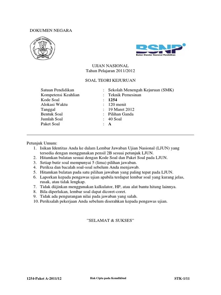 Download modul/tutorial/soal un teknik pemesinan 2012. Soal Tryout Pemesinan Pdf