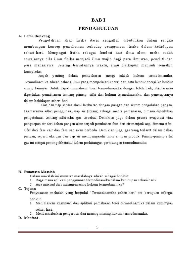 Makalah Termodinamika | PDF