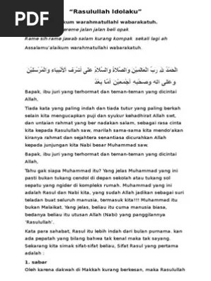 Rasulullah Idolaku | PDF