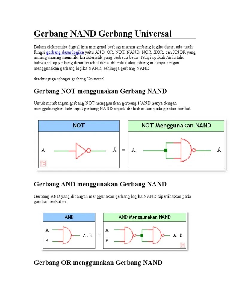 Gerbang NAND Gerbang Universal | PDF