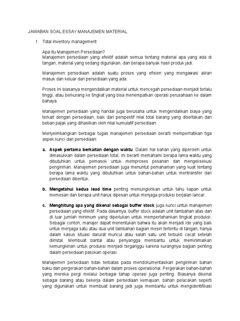 Informasi yang dihasilkan laporan akuntansi perusahaan yang berisi tentang laporan laba/rugi, neraca, . Soal Soal Essay Dan Jawaban Tentang Biaya Mutu Beinyu Com