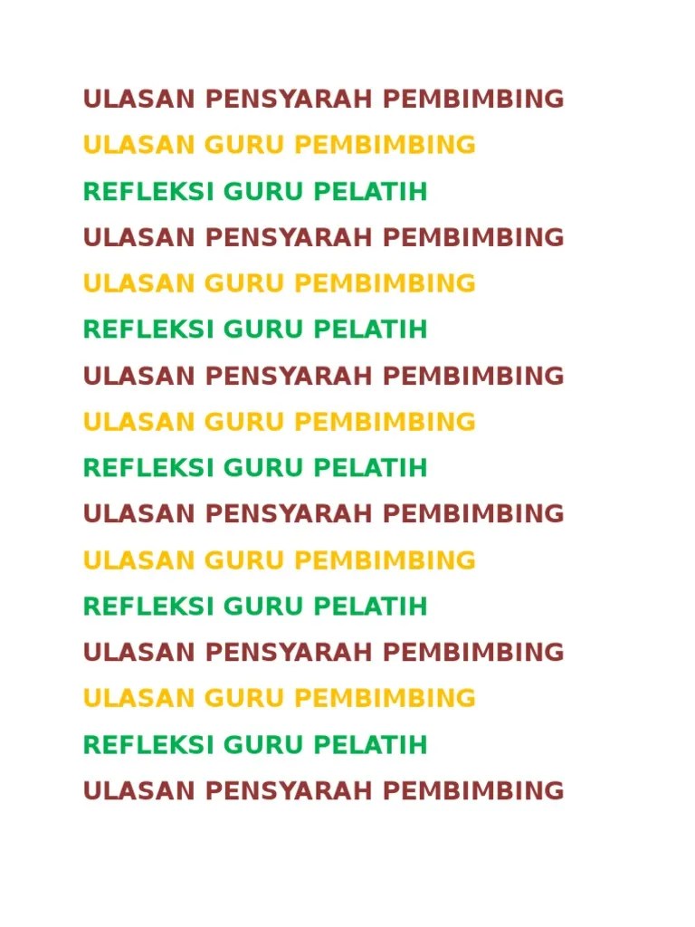 Modul latihan sukan untuk guru : Ulasan Pensyarah Pembimbing Pdf