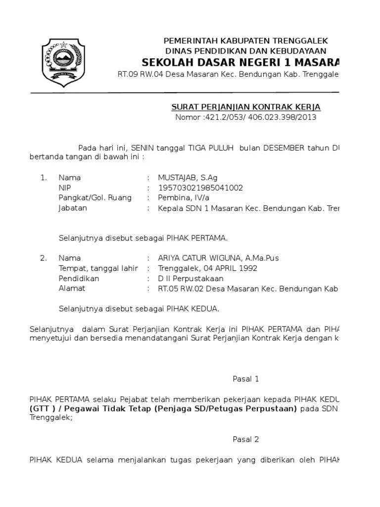 Pelantikan contoh surat tawaran kerja kontrak. Contoh Nomor Surat Kontrak Kerja Contoh Surat