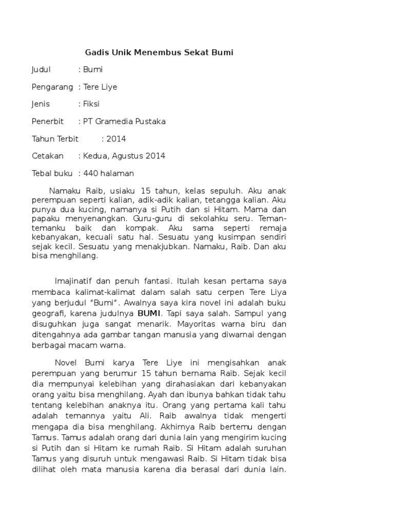 Resensi Novel BUMI | PDF