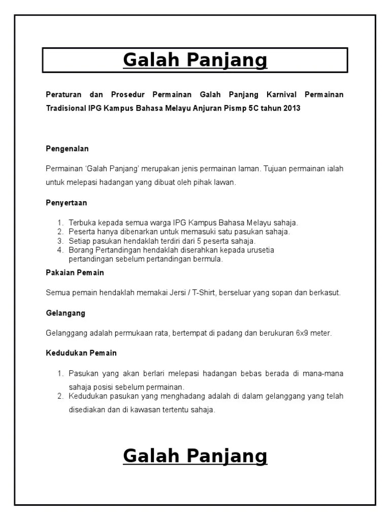 Asal Usul Permainan Galah Panjang