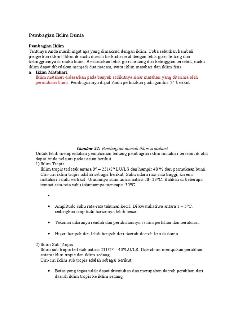 Pembagian Iklim Dunia | PDF