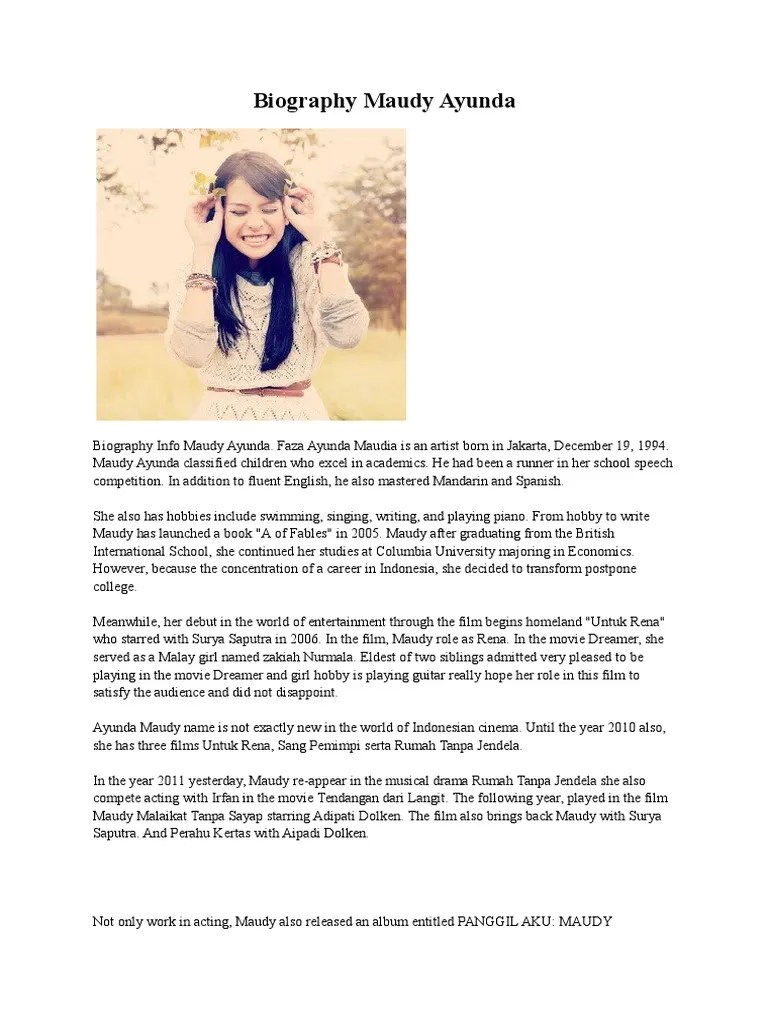 Maudy Ayunda&rsquo;s Biography | PDF | Pop Music | Recorded Music