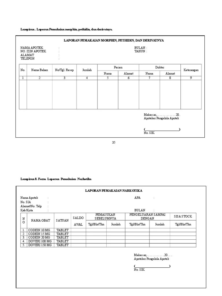 Lampiran 6-9. Pelaporan Narkotik &amp; Psikotropik | PDF