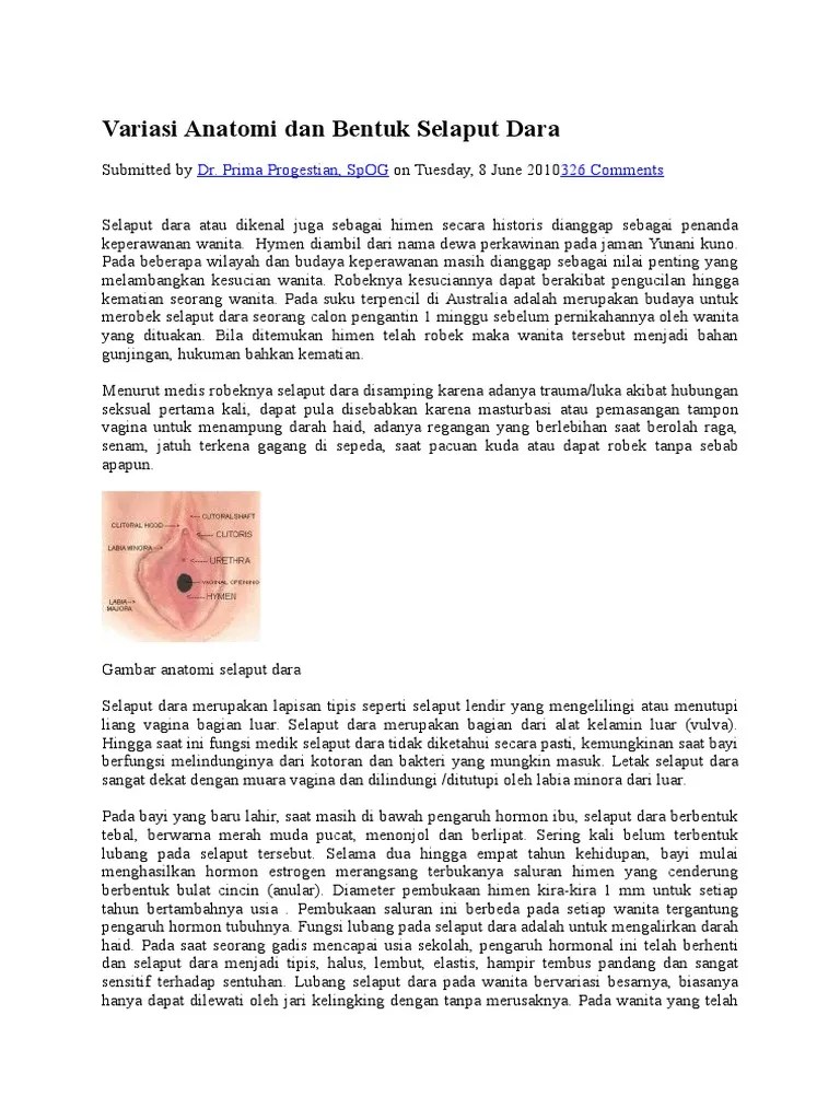 Variasi Anatomi Dan Bentuk Selaput Dara | PDF