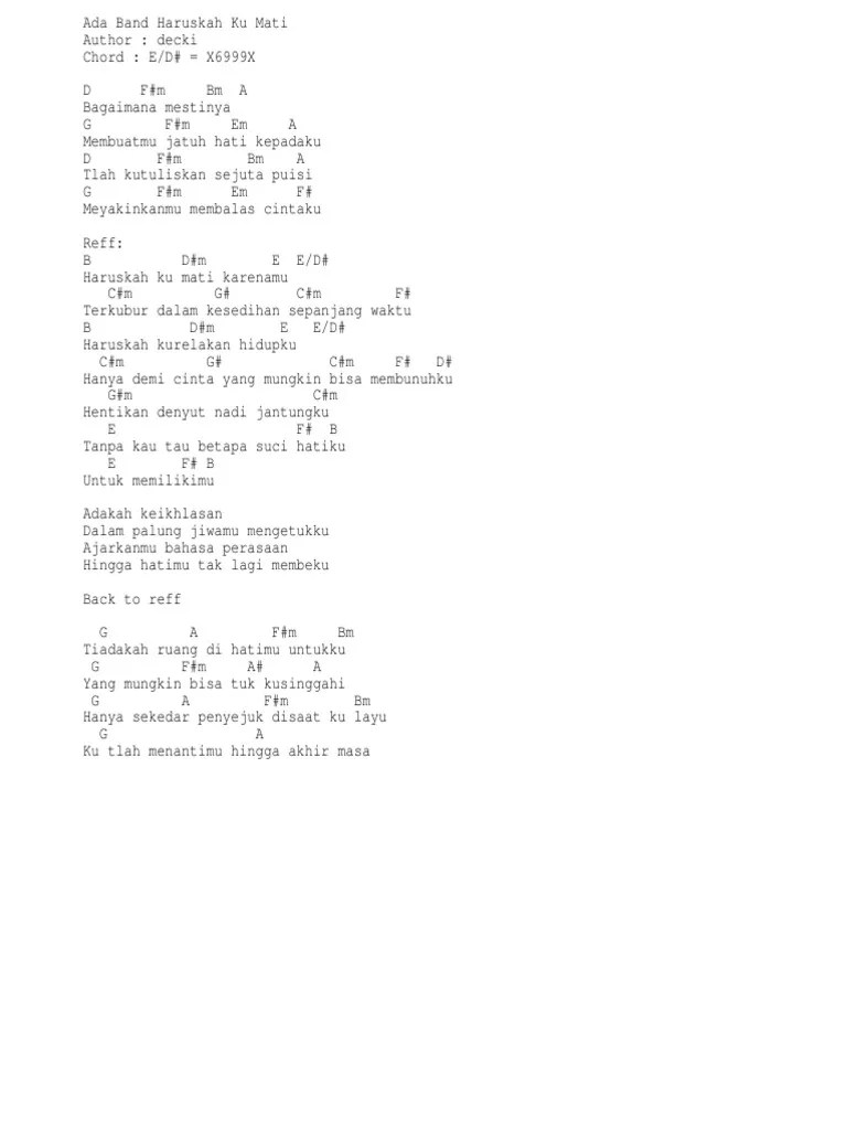 Single ini pertama kali diunggah dikanal . Ada Band Haruskah Ku Mati Pdf