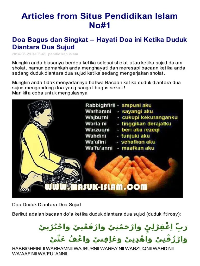 Doa Diantara Dua Sujud Yang Shahih