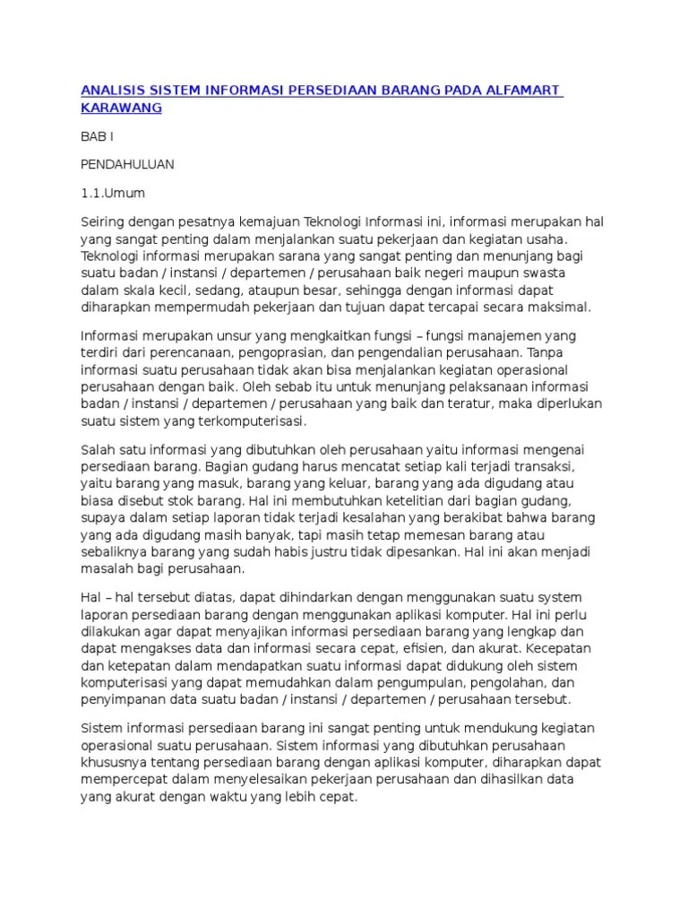 Republik indonesia nomor kep150/men/2000 tentang. Analisis Sistem Informasi Persediaan Barang Pada Alfamart Pdf