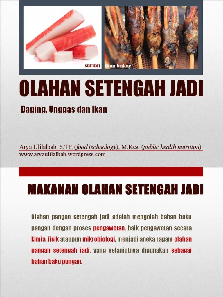 Olahan Setengah Jadi Daging Unggas Dan Ikan, Bu Euis | PDF