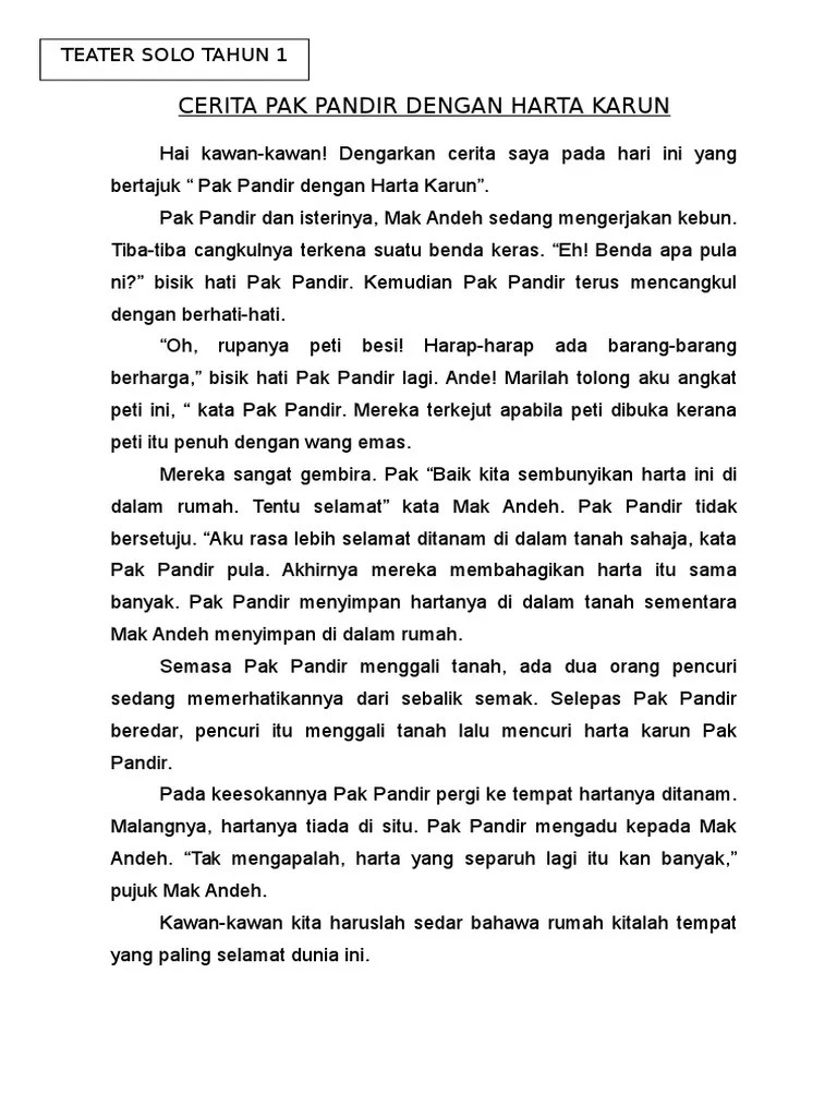 Cerita Pak Pandir Dengan Harta Karun | PDF