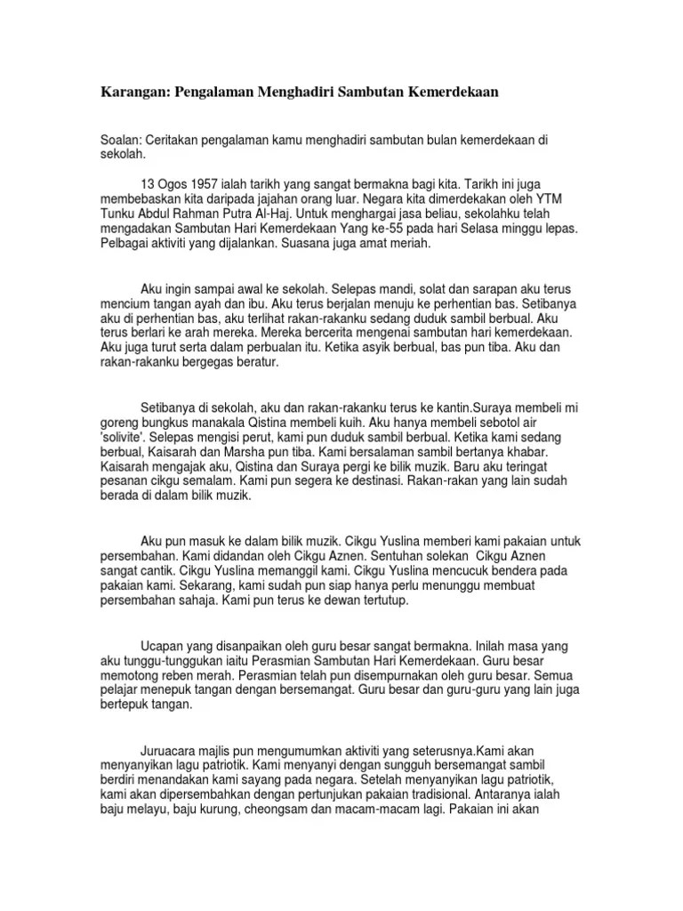 100 karangan contoh pmr dan spm by zaiton zaba issuu. Surat Kiriman Tidak Rasmi Sambutan Hari Kemerdekaan Letter 7saudara Com