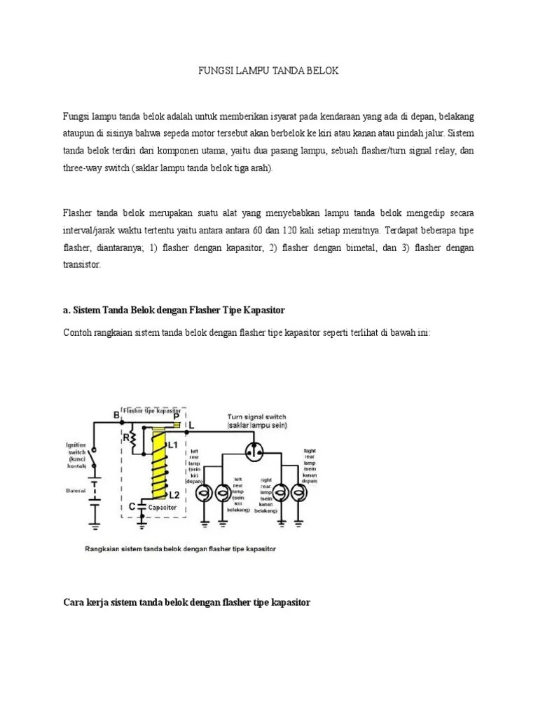 Fungsi Lampu Tanda Belok Hudaa | PDF