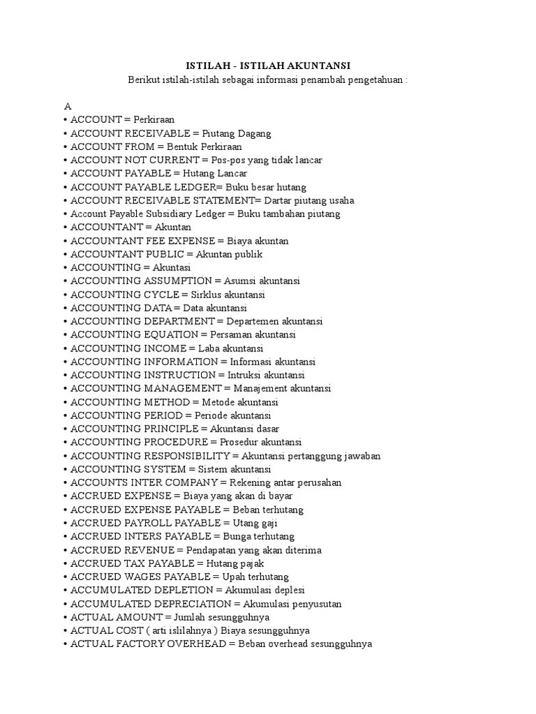Istilah Akuntansi | PDF