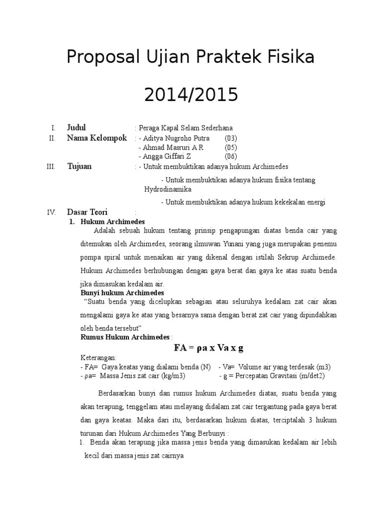 Mata pelajaran yang diujikan praktikkan 1. Contoh Proposal Ujian Sekolah Smp
