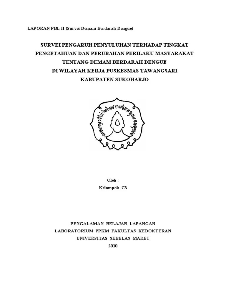 Anak dirawat di rumah sakit. Laporan Penelitian Demam Berdarah Dengue Pbl Ii Uns Surakarta