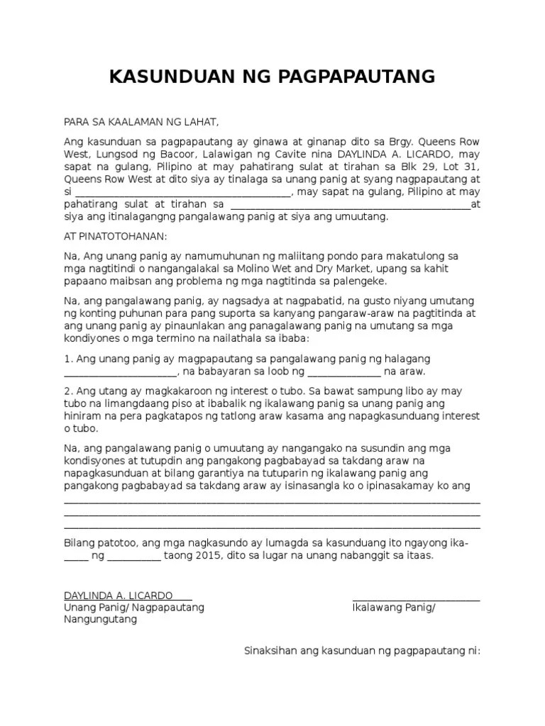 Panukalang proyekto sa pagkakaroon ng maayos na hardin sa abc ang proyektong pag sasaayos ng hardin ay pangangalapan ng pondong galing sa 15,000. Kasunduan Ng Pagpapautang