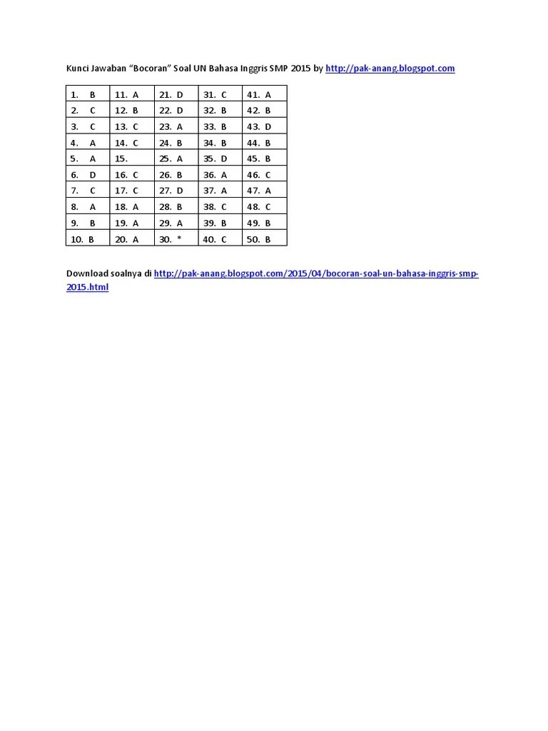 Kunci bocoran soal un smp 2015 pak anang. 10 Download Kunci Jawaban From Http Pak Anang Blogspot Com Image Hd Sigma Blog Edu