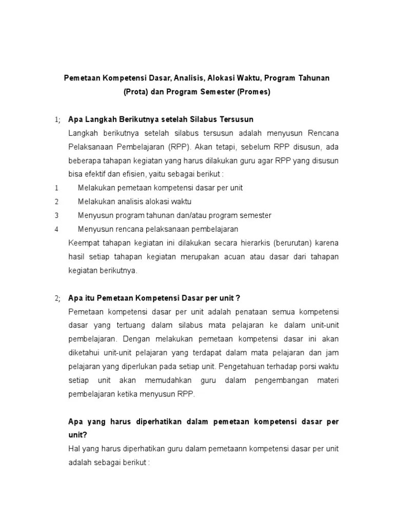 Implementasi pada tp 2017/2018 mendatang? Pemetaan Kompetensi Dasar Analisis Alokasi Waktu Program Tahunan