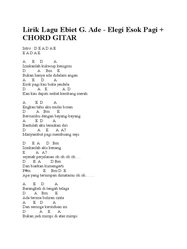 Lirik Lagu Ebiet G Ade | PDF
