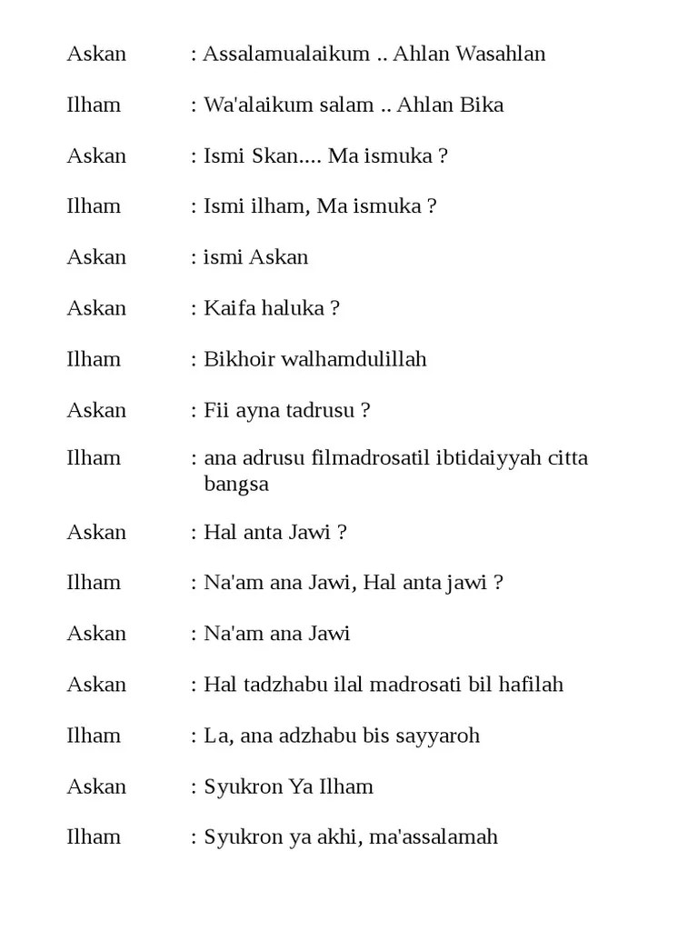 Percakapan Bahasa Arab | PDF