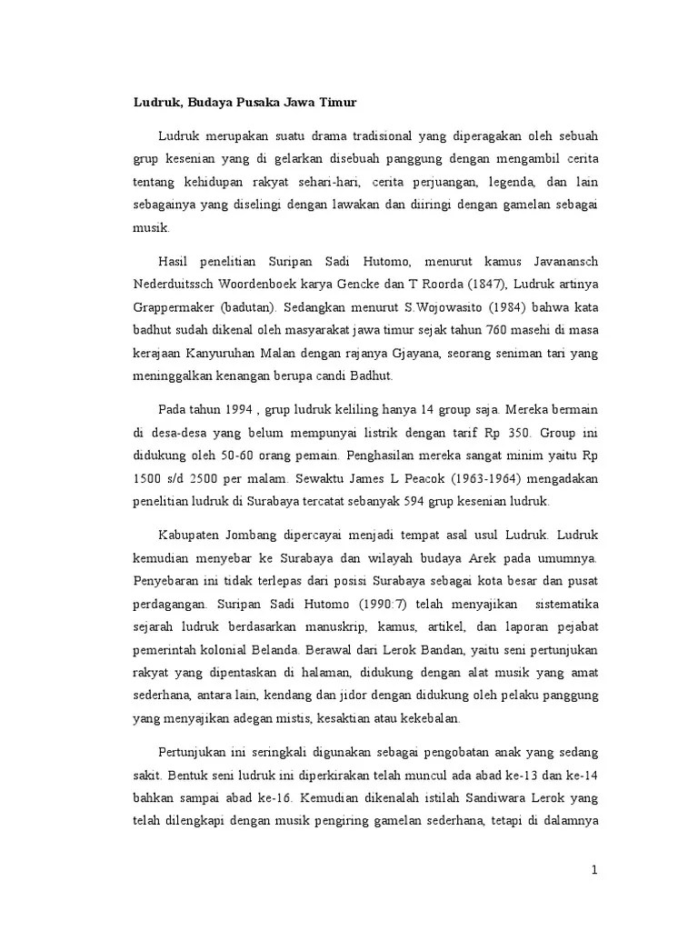 80 Contoh Naskah Teater Tradisional Ludruk