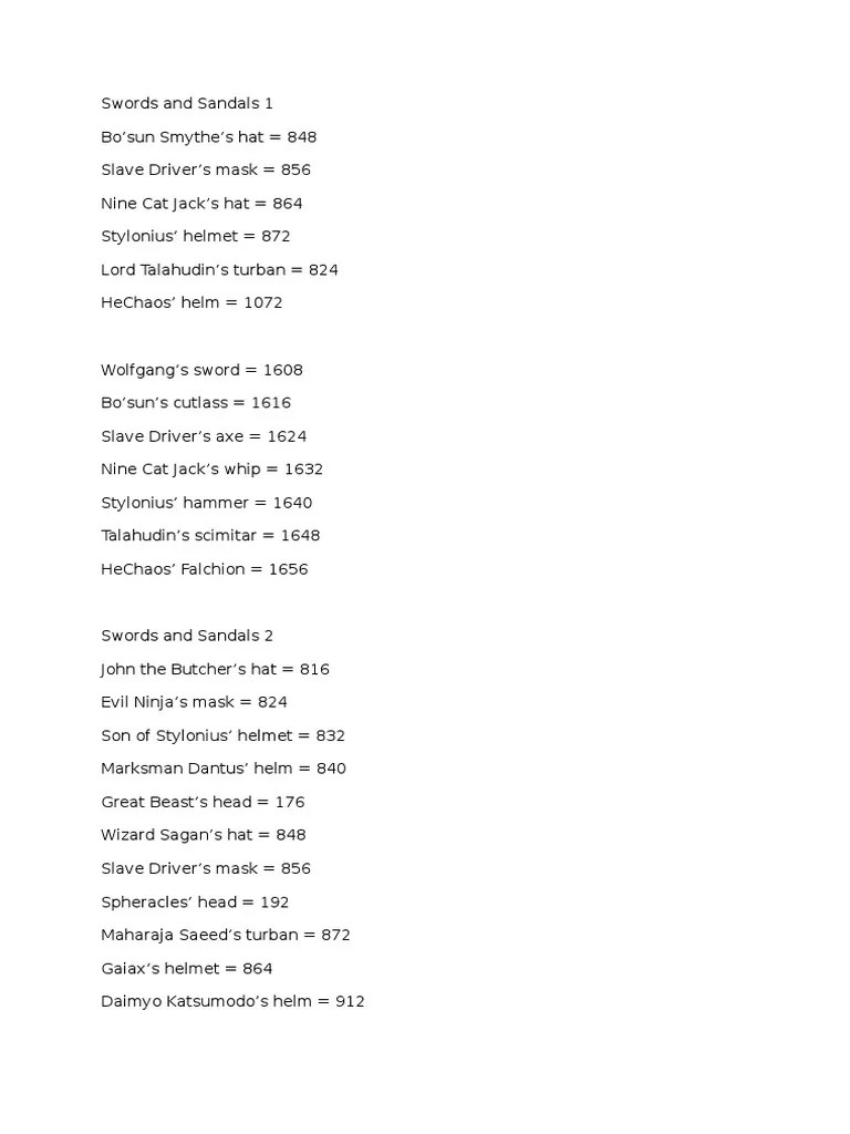 With six companions, you travel . Swords And Sandals 1 2 Cheat Engine Codes Pdf Melee Weapons Weaponry