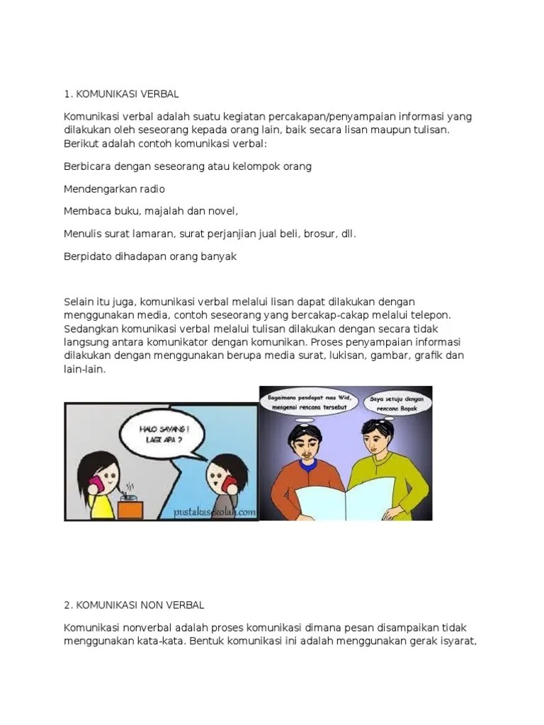 Berikan Contoh Komunikasi Verbal Dan Non Verbal