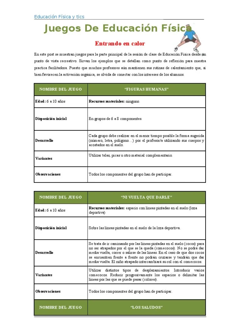 Fichero de juegos de educación física. Juegos De Educacion Fisica Pdf Educacion Fisica Voleibol