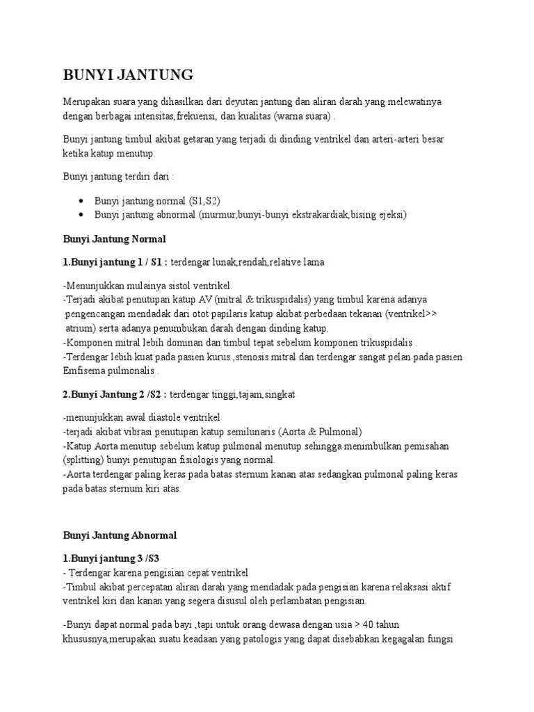 Bunyi Jantung | PDF