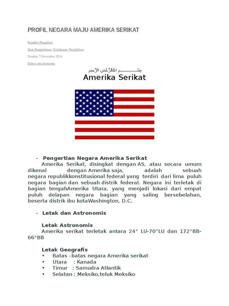 Profil Negara Maju Amerika Serikat | PDF