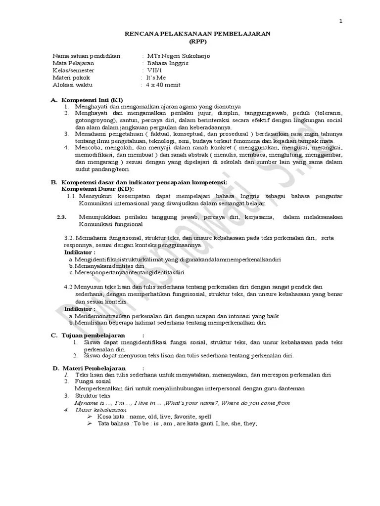 A living room and a garage room c. Rpp Bahasa Inggris Kelas 7 Semester 1 Pdf