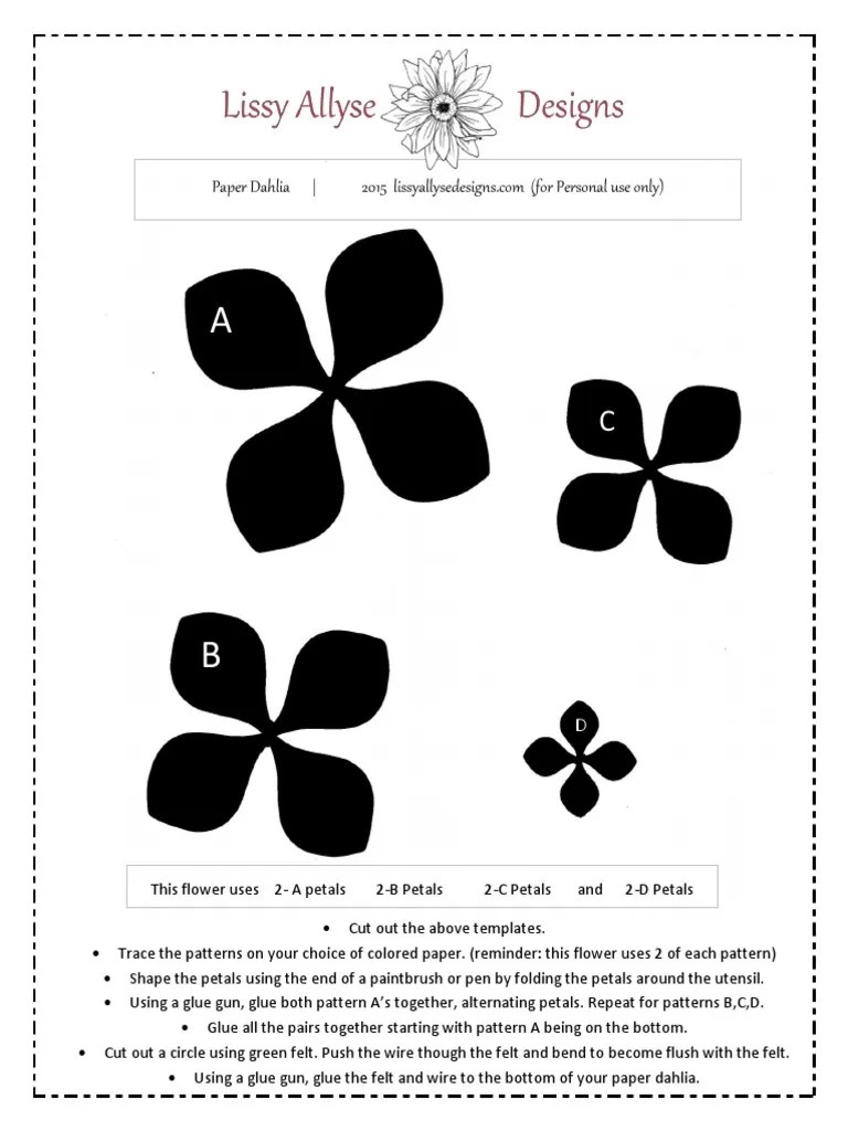 paper dahlia flower template