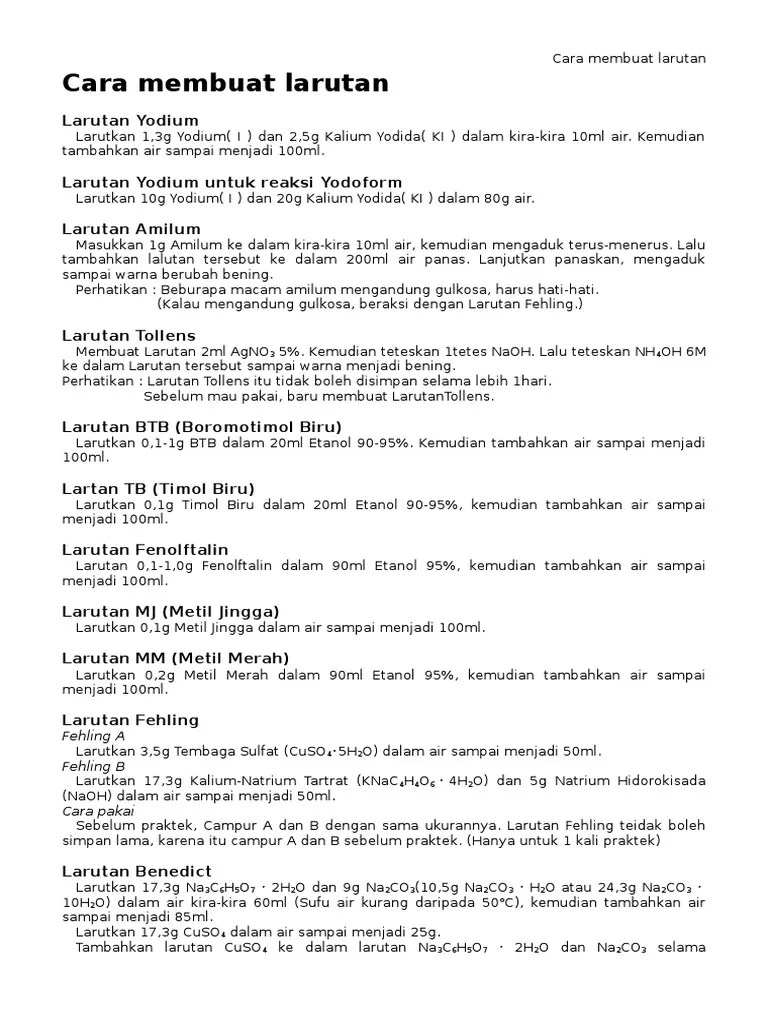 Cara Membuat Larutan | PDF