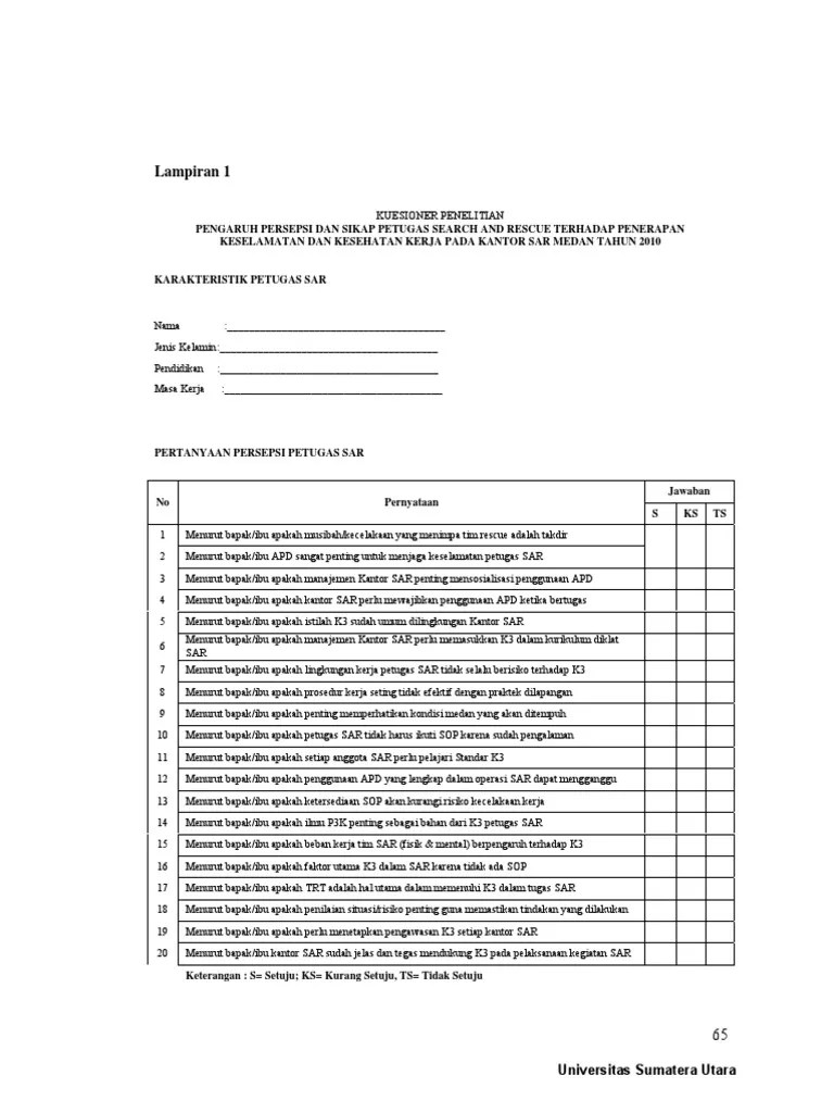 Analisis penerapan smk3 dilakukan dengan memberikan kuisioner sehingga didaptkan . Kuisioner K3