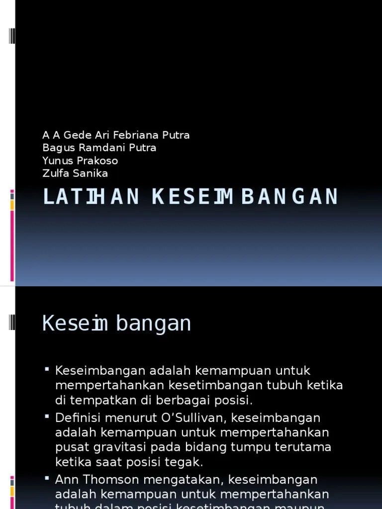 Latihan Keseimbangan | PDF